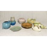 A collection of various ceramics including Shorter & Sons Ltd, Crown Devon, West German vase etc