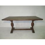 A refectory style oak table. 168cm x 91cm, height 74cm