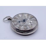 A hallmarked silver pocket watch with fusee movement. The chased silver dial with subsidiary