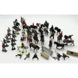 A collection of lead and other toy horses, figures etc including some airfix.
