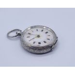 A 935 silver fob watch with enamelled dial