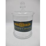 A vintage Smith's Crisps glass storage jar