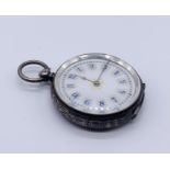 A 935 continental silver fob watch with enamelled dial