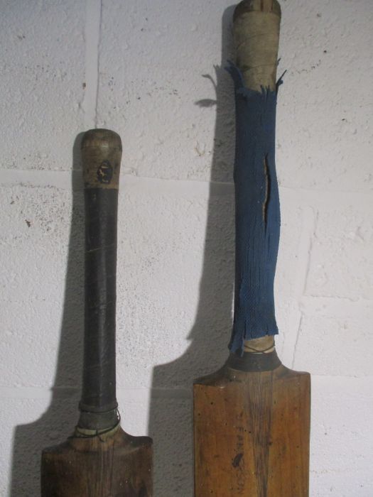 Two vintage cricket bats one is marked Nicolls and stamped J F Anderson, the other is a Gradidge, - Image 4 of 10