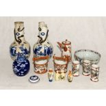 A collection of Oriental porcelain including two large vases A/F, vases, blue and white ginger jar
