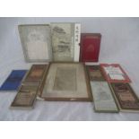 A collection of books maps etc. including Rubaiyat of Omar Khayyam, a framed 1925 Somerset v