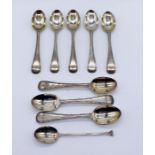 A set of 8 hallmarked silver tea spoons along with one other, weight 205.4g