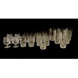 A set of six highball Waterford Crystal tumblers along with four Webb & Corbett brandy glasses etc.