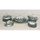 A Victorian Wood & Son/New wharf Pottery part dinner service including dinner plates, terrines, side