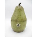 A 20th Century tea caddy in the form of a pear, height 18cm