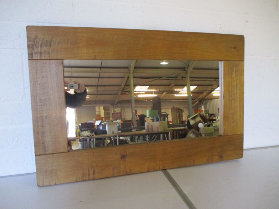 A large wooden framed mirror "Hartford" by Next, overall size 110cm x 70cm