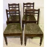 A set of four Edwardian dining chairs on bobbin turned legs from Blackmore & Sons Exmouth