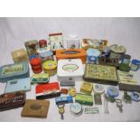 A collection of various vintage tins including Mackintosh's Quality Street, Jacobs Cream Crackers,