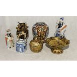 A collection of oriental china including Satsuma ware etc.
