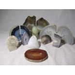 A collection of cut and polished geodes/agates etc.