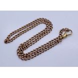 A 9ct rose gold necklace with an 18ct gold clasp, weight 18.6g