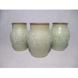 Three matching Denby Stoneware vases