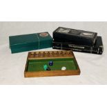 A small collection of games including Backgammon, carpet bowls etc