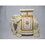 A pottery elephant plant stand - approx. height 44cm