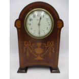 An Edwardian inlaid mantle clock by Weir & Sons, Dublin