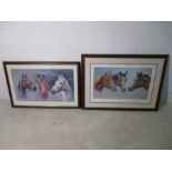 Two framed horse racing prints including "We Three Kings" (Arkle, Red Rum & Desert Orchard" by S.L.