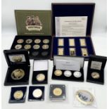 A collection of various coin sets etc including a cased British Banknotes gold-plated ingots