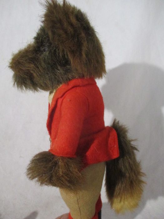 A collection of soft toys including a vintage Womble in Harley Davidson jacket, fox huntsman, - Image 6 of 21