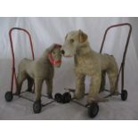 A vintage push along dog along with a push along horse- both A/F