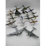 A collection of fifteen mainly Corgi die-cast fighter planes, along with a boxed Atlas Editions