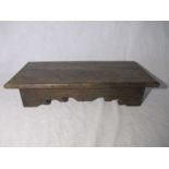 An antique oak plinth for a long case clock, width 61cm