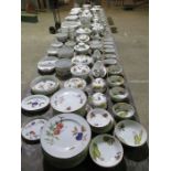 A large collection of Royal Worcester "Evesham", including tea/coffee pots, tureens, plates, flan