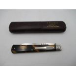 A hallmarked silver (Thomas Marples, Sheffield 1896) bladed fruit knife with tortoiseshell handle in