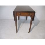A Victorian mahogany Pembroke table with single drawer.