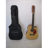 A Gear 4 Music Electro/Acoustic 12 string guitar in carry case