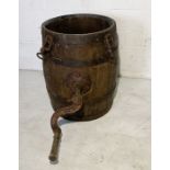 A wooden barrel churn - stand and lid not present