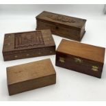 A collection of various wooden boxes