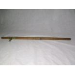 A vintage Dring & Fage wooden Inland Revenue brass mounted barrel measuring stick, 76cm length