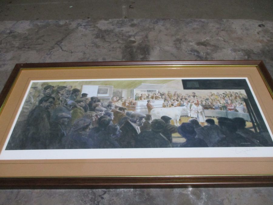 A signed limited edition 159/750 Geldart print of Chelford Cattle market. - Image 7 of 7