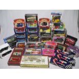 A collection of boxed die-cast vehicles including Corgi, Gilbow, Matchbox Models of Yesteryear,