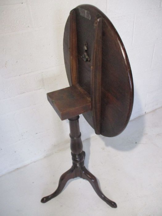 A Georgian mahogany occasional tip up table on tripod base. - Image 6 of 7