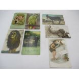 A small quantity of novelty postcards