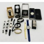 A collection of various watches including Jeep etc.