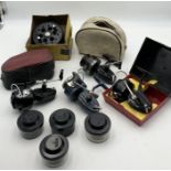 A collection of Mitchell fishing reels including 410A, 300A etc.