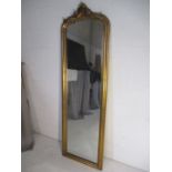 A Victorian style peer glass mirror. Overall size 179cm x 56cm