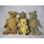 Four vintage teddy bears