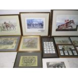 A series of equestrian prints and cigarette style cards including " Viking Flagship" by Caroline