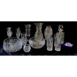 A collection of various cut glass including Stuart, Edinburgh Crystal, Spiegelau Crystal, Royal