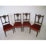 A set of four Edwardian dining chairs