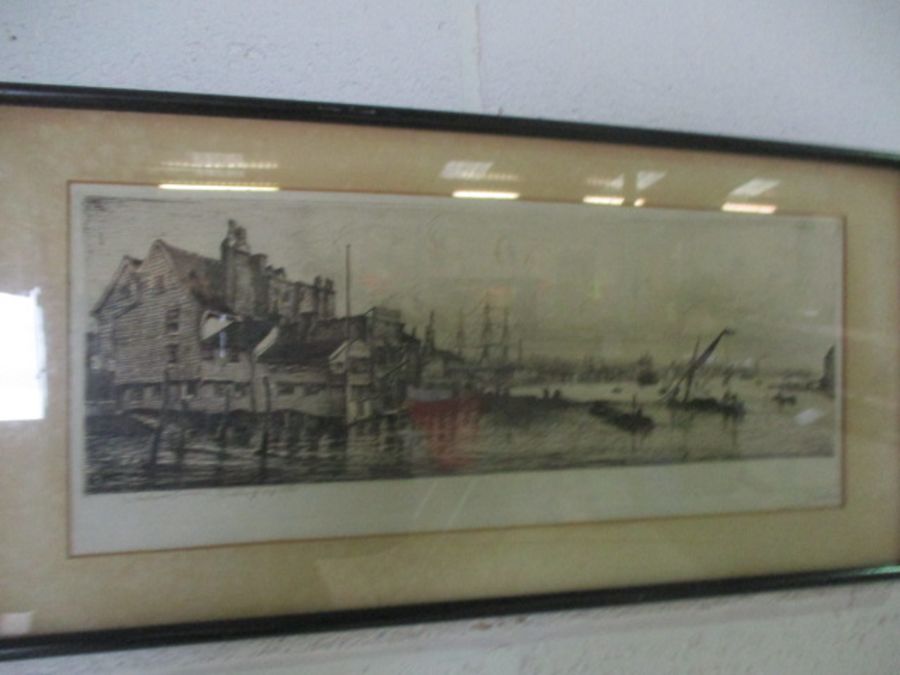 An Etching by Charles William Sherborn (1831-1912) "Tar Brewers Limehouse"