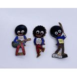 Three vintage Golden Shred Golly badges (These items are listed on the basis they are illustrative